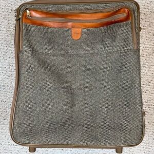 Vintage Hartman Wheeled Suitcase Tweed and Leather